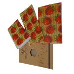 Reusable, biodegradable natural foil, made of beeswax, model type C, set of 3 pieces